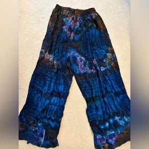 slit tie dye pants
